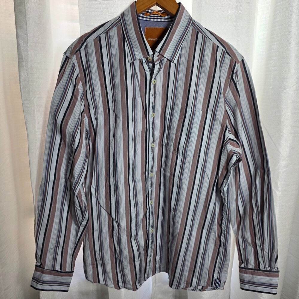 Tommy Bahama Button Up Long Sleeved Striped Shirt Men's Size XL